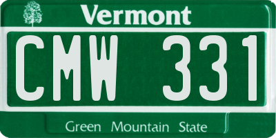 VT license plate CMW331