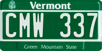 VT license plate CMW337