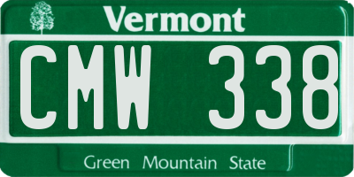 VT license plate CMW338