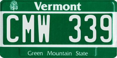 VT license plate CMW339