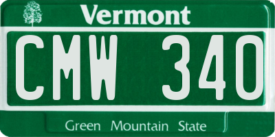 VT license plate CMW340