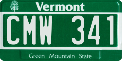 VT license plate CMW341