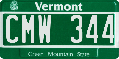 VT license plate CMW344