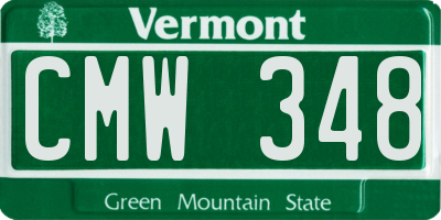 VT license plate CMW348