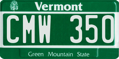 VT license plate CMW350