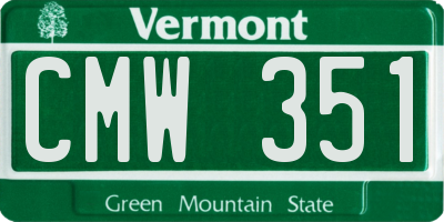 VT license plate CMW351