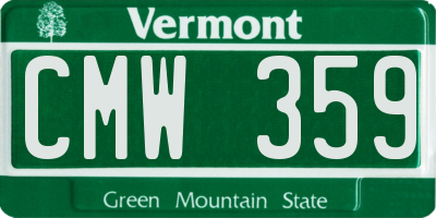 VT license plate CMW359