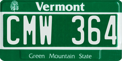 VT license plate CMW364