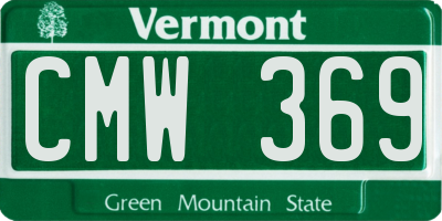 VT license plate CMW369