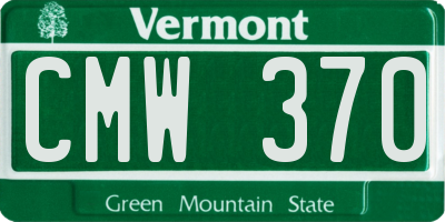 VT license plate CMW370