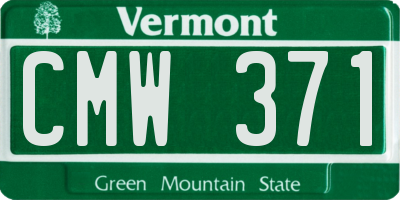VT license plate CMW371