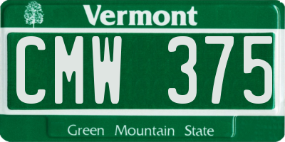 VT license plate CMW375