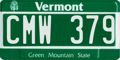 VT license plate CMW379