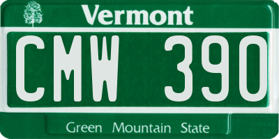 VT license plate CMW390