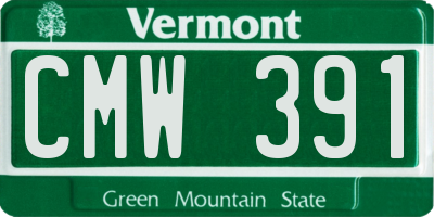 VT license plate CMW391