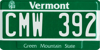 VT license plate CMW392