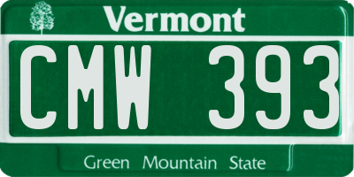 VT license plate CMW393
