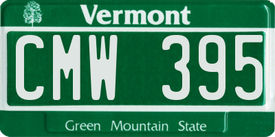 VT license plate CMW395
