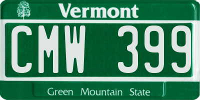 VT license plate CMW399