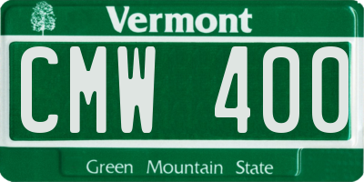 VT license plate CMW400