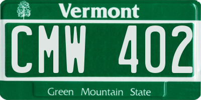 VT license plate CMW402