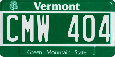 VT license plate CMW404