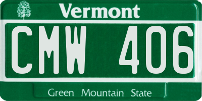 VT license plate CMW406