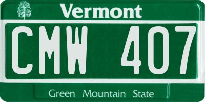 VT license plate CMW407