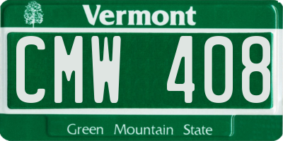 VT license plate CMW408