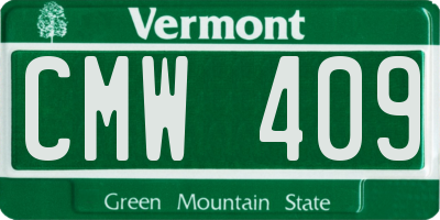 VT license plate CMW409