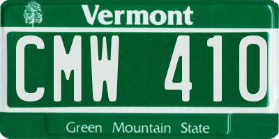 VT license plate CMW410