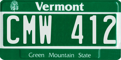 VT license plate CMW412