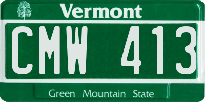 VT license plate CMW413