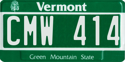 VT license plate CMW414