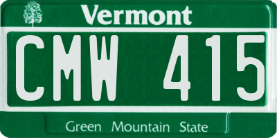 VT license plate CMW415