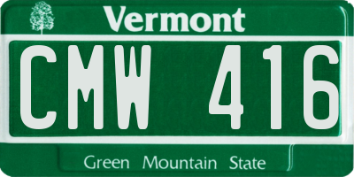 VT license plate CMW416