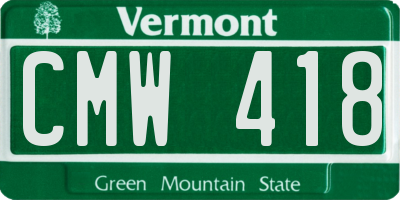 VT license plate CMW418