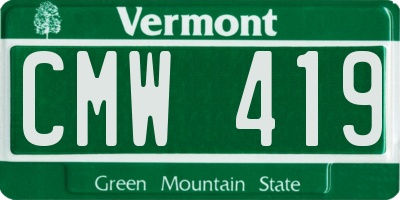 VT license plate CMW419