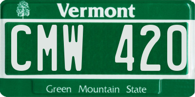 VT license plate CMW420