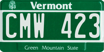 VT license plate CMW423