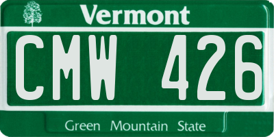 VT license plate CMW426