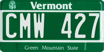 VT license plate CMW427