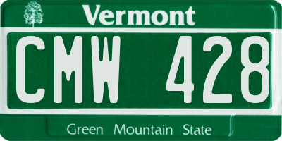 VT license plate CMW428