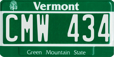 VT license plate CMW434