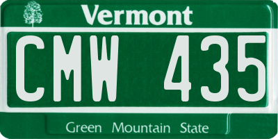 VT license plate CMW435
