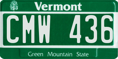VT license plate CMW436