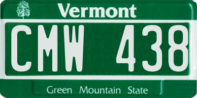 VT license plate CMW438