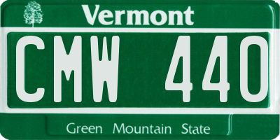 VT license plate CMW440