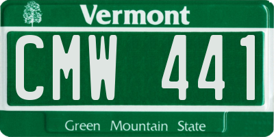 VT license plate CMW441