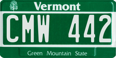 VT license plate CMW442